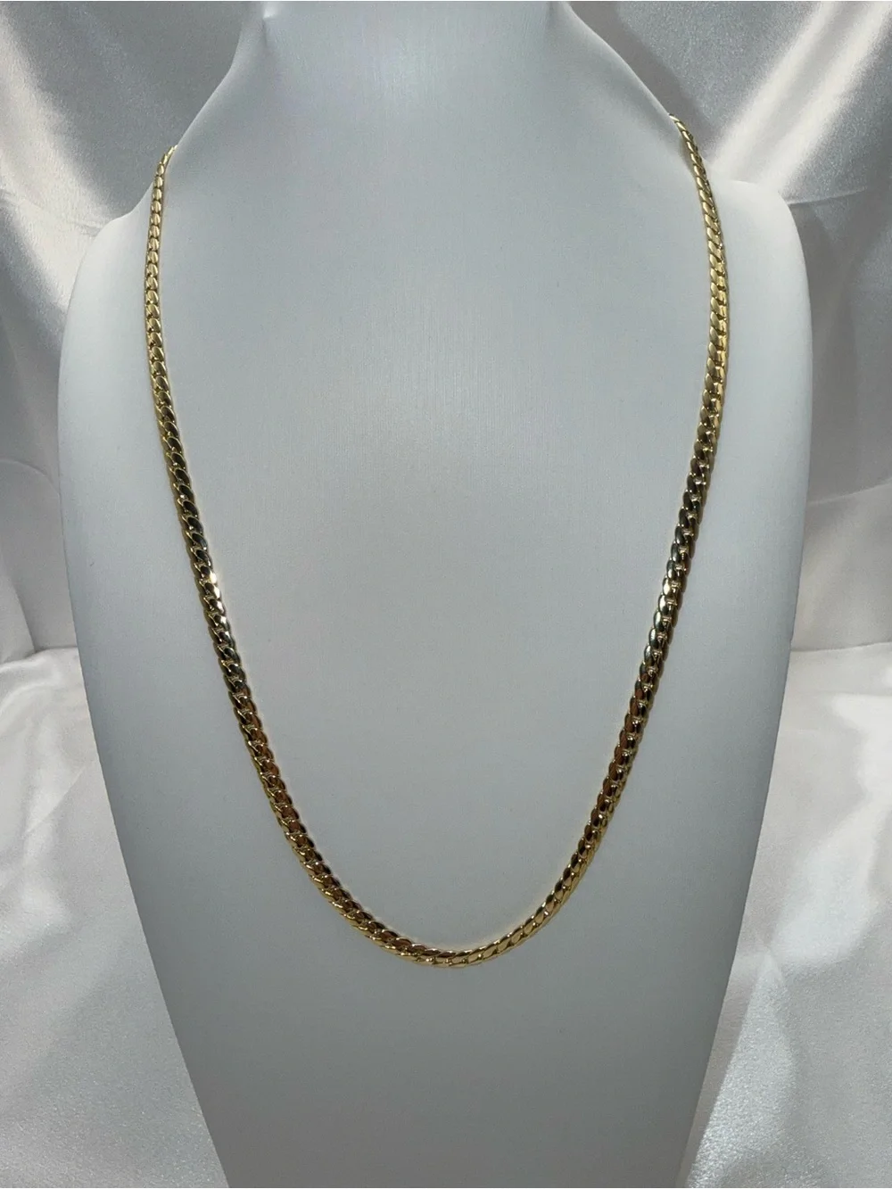 23” 4.1mm 18K Gold Dipped Snake Cuban Necklace 14k stamped